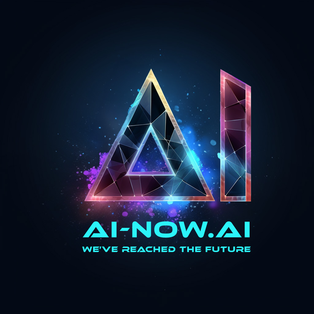 AI-NOW: The futuristic design of AI-Now's logo perfectly encapsulates the brand's forward-thinking ethos, mirroring its commitment to making artificial intelligence accessible and immediate for small businesses, individuals, and students, truly embodying the essence of their tagline, "The Future is Now"